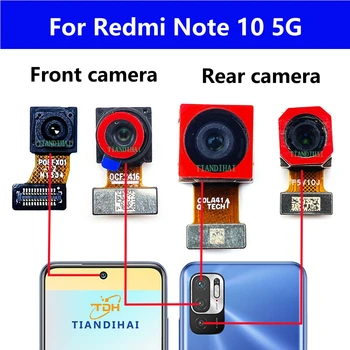  eredeti első hátsó kamera Xiaomi Redmi Note 10 5G Note10 hátsó szelfi felé néző fő makró mélységi kamera hajlított kábel alkatrészek