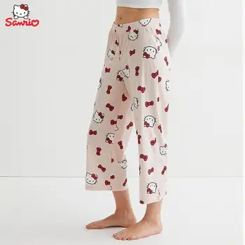 Eredeti Hello Kitty Pizsama nadrág Anime rajzfilm Sanrio téli meleg kényelmes nadrág Diák kollégiumok Home Pant Kids ajándék