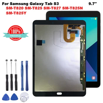 Eredeti Samsung Galaxy Tab S3 készülékhez SM-T820 SM-T825 SM-T827 SM-T825N SM-T825Y LCD kijelző érintőképernyős digitalizáló üveg szerelvény