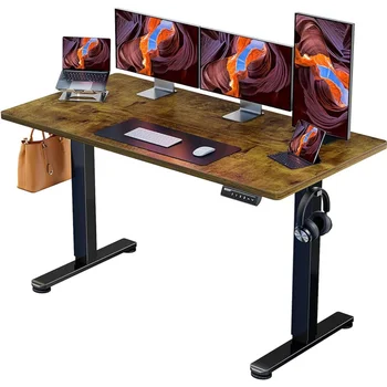 ErGear állítható magasságú elektromos állóasztal, 55 x 28 hüvelyk Ülő álló íróasztal, memória számítógép Otthoni irodai íróasztal
