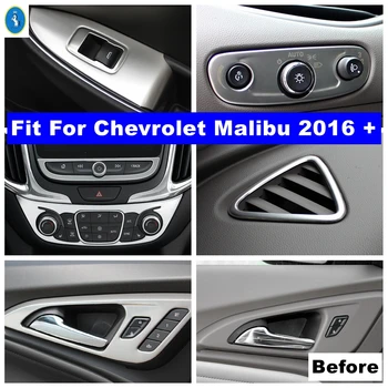 ezüst belső műszerfal Air AC / üvegemelő gomb / lámpák Vezérlőburkolat a Chevrolet Malibu 2016 - 2020 tartozékokhoz