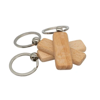 Fa gravírozás Blanks Téglalap üres fa kulcstartó Fadarabok kulcstartókhoz 20 csomag (szélesség:0,7 hüvelyk)