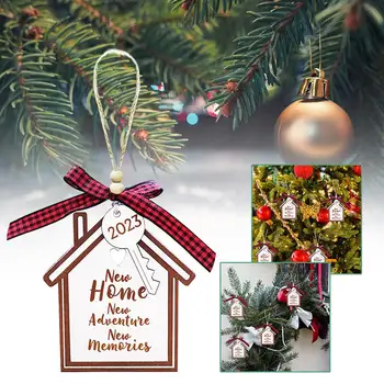 Fa karácsonyi dekoratív medál Új otthon Háziasszony karácsonyi díszek 2023 Ajándék Home First Új K1u1