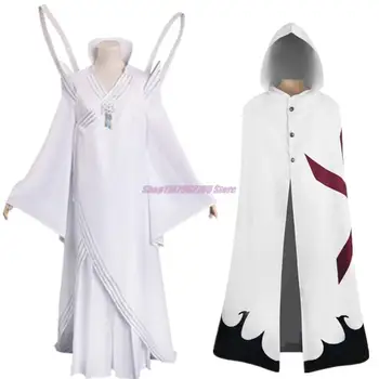 Fehérítő Kucsiki Rukia Cosplay női jelmez szerepjáték Tern Ritter Yhwach cosplay fehér köpeny kimonó Halloween Farsangi party