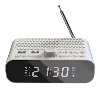 FM ébresztőóra rádió Bluetooth streaming lejátszásával LED kijelző kettős ébresztőóra 1500MAh Hi-Fi hangszóró mélysugárzóval
