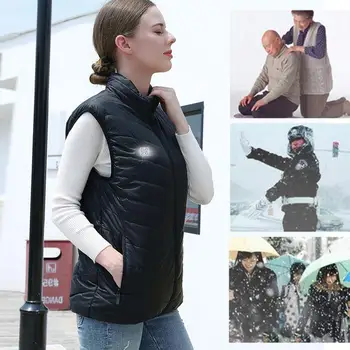 Fűtőkabát USB töltés Fűtött mellényes ruhák Női fűtött kabát akkumulátorral Könnyű mosható fűtőruhák