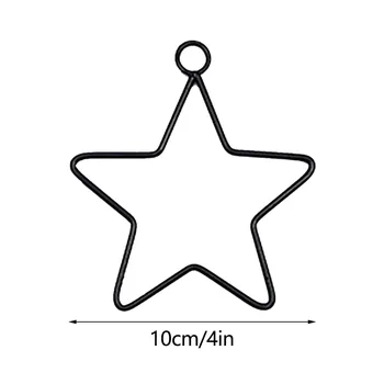 Garland Star Koszorú gyűrűgyűrű Csillagdrót 10 20 25 30 40cm Fekete Diy ötágú csillagvas Álomfogó csináld magad
