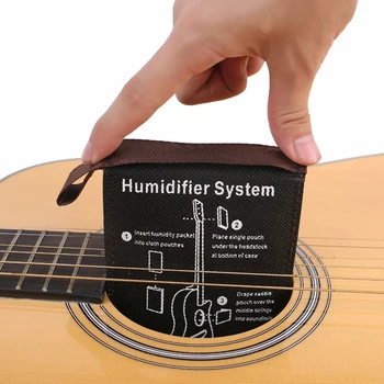 Gitár párásító tartozékok Hangszer párásító eszköz karbantartást nem igénylő 2-utas páratartalom-szabályozás akusztikus gitár ukuleléhez