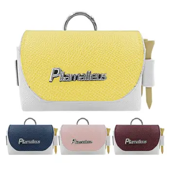 Golf labda tároló táska Színblokkolt mágneses PU bőr golflabda táska tasak hordozható mini golf derékzsák csomag pólótáska tartó