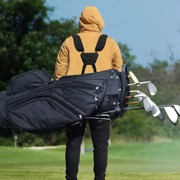 Golf válltáska szíj hordozható állítható összecsukható, karcálló hevederek párnázva Professzionális kezdő