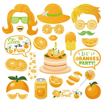 Gyümölcs narancslé téma fotózás Kellékek Babaváró Születésnapi zsúr DIY vicces szemüveg Kalap Haj Fotófülke Kellék dekoráció Szívességek