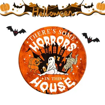Halloween ajtójel Humoros üdvözlő jel szellemmel Tökparti kellékek parasztház üzletekhez Nappali erkély Étkező