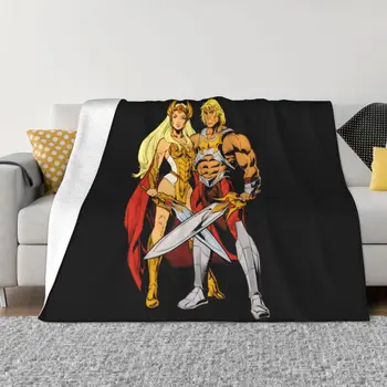 He-Man és She-Ra hordozható meleg takarók ágynemű utazáshoz