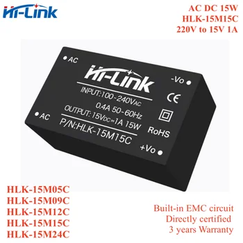 Hi-Link AC DC 15W HLK-15M05C 15M09C 15M12C 15M15C 15M24C 220V - 5V / 9V / 12V / 15V / 24V elszigetelt lépcsőzetes tápegység modul Kapcsoló