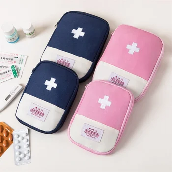 Hordozható gyógyszeres táska Aranyos elsősegély-készlet Orvosi sürgősségi készletek Szervező Kültéri háztartási gyógyszer tabletta tároló táska utazás