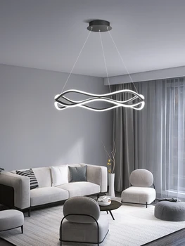 hálószoba csillárlámpa a nappaliban Modern minimalista szoba minimalista gyűrű Art olasz étterem lámpák