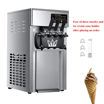 Három ízű fagylaltgép Kereskedelmi lágy fagylaltkészítő automata édes kúpos fagylaltautomata 110V 220V