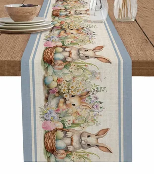 Húsvéti tojás Nyuszi virágok Asztali futók Konyha Étkezés Dekoráció Asztali futók Esküvői parti Asztaldekoráció