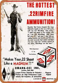 Isaric ónjel 1968 CCI .22 lőszer - vintage fém jel 8 x 12 hüvelyk