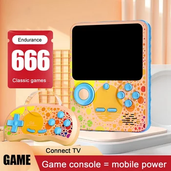 JABS G6 retro videojáték-konzol kézi játéklejátszó 3,5 hüvelykes képernyő Beépített 666 játékok kétszemélyes mód játékvezérlő