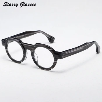 JMM 70RX Acetát férfi kerek szemüveg keret Vintage tervező Optikai szemüvegek Myopia Reading női személyre szabott szemüvegek