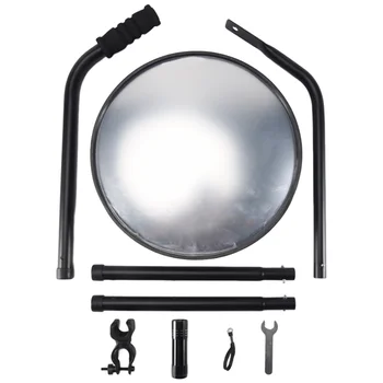 Járművizsgáló tükör alatt - 12 hüvelyk átmérőjű biztonsági tükör kerekekkel és LED-es lámpával