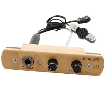 K1 Cajon dob hangszedő mikrofon elektronikus hangszedő rendszer dobozos dobhoz hanghangerő-szabályozással 6,35 mm-es kimenet