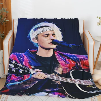 Kanapé takarók télre Justin Bieber mikroszálas ágynemű King Size meleg térdágy polár Camping Home Nap bolyhos puha takarók
