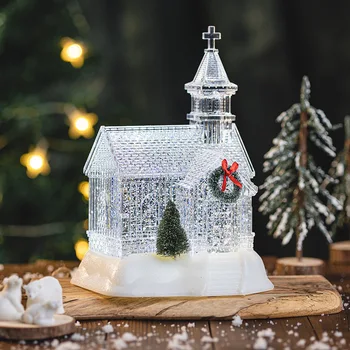 Karácsony Kristály Egyházi Zenedoboz Gyerekbál Hó Dekoratív Ajándék High-End