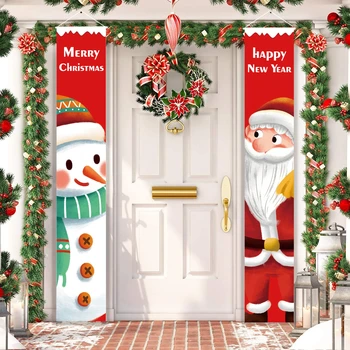 Karácsonyi ajtó banner Boldog karácsonyi díszek otthonra 2023 Karácsonyi ajtódekoráció Karácsonyi dísz Navidad Boldog új évet 2024