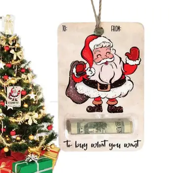 Karácsonyi dekoráció 2024 Kreatív Mikulás pénzkártyatartó Medál DIY karácsonyfa függő díszek gyermek ajándékok