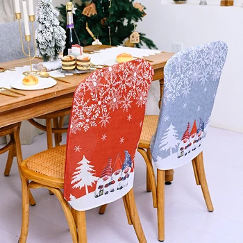 Karácsonyi hópehely székhuzat étkező kreatív piros Mikulás szék hátlap Újévi karácsonyi díszek 2023