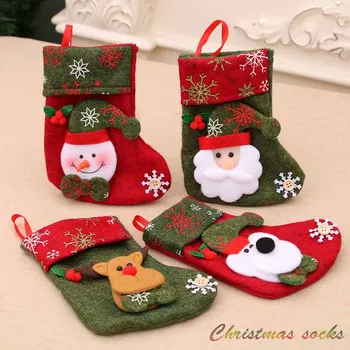 Karácsonyi karácsonyi zokni Karácsonyi ajándéktáskák Karácsonyi díszek Nyomtatott zokni Cukorka táskák Karácsonyi dekoratív zokni