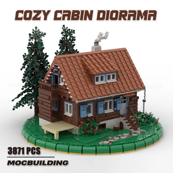 Kastély modul Moc építőelemek Hangulatos kabin Dioráma modell Utcakép építészet Technológia Tégla gyűjtemény Játékok Ajándékok