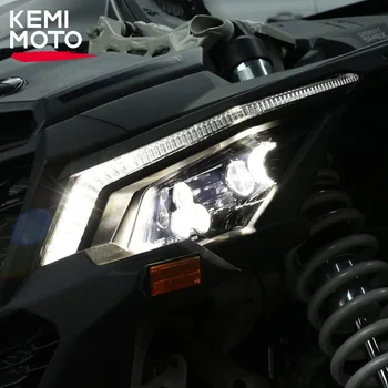 KEMIMOTO UTV LED fényszórók szerelvénye Can Am Maverick X3 Max R RR XDS XRS Turbo DPS 4x4 2017-2024 Fényszóró Országi/tompított fény