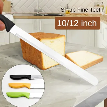 Kenyérvágó 10-12 hüvelykes szeletelő vágó szakács UltraSharp fogazott él rozsdamentes acél nagy pengéjű kések konyhai sütemény kenyérszerszámhoz