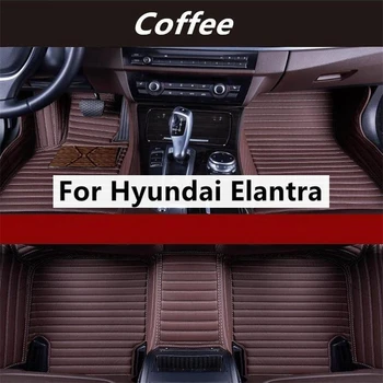 Keresztirányú szemcsés egyedi autós padlószőnyegek 2019-hez Hyundai Elantra Foot Coche tartozékok Autószőnyegek