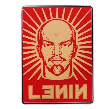 Kiváló minőségű szovjet Lenin embléma élénkvörös hazafias embléma Fém tű ruhákhoz Kabát ruha hajtóka ékszerek