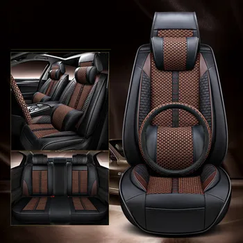 Kiváló minőségű! Teljes szett autós üléshuzatok + Kormánykerék huzat Mercedes Benz ML 2015-2008 lélegző, tartós eco üléspárna