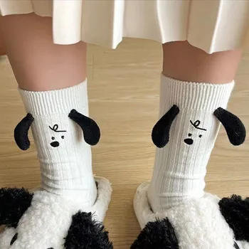 Kompressziós zokni nőknek 1 pár női rövid zokni tömör csúszásmentes zokni Aranyos kutya toldó zokni Padlózokni