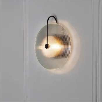 Kortárs fali lámpatestek Nordic beltéri üvegállvány kerek éjjeli lámpa LED dekoráció Home hálószoba belső fali lámpák