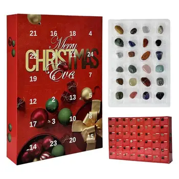 Kristályok karácsonyi adventi naptár Visszaszámlálás a karácsonyi naptárig ásványi kristályokkal Szezonális dekorációk iskolai nyereményekért