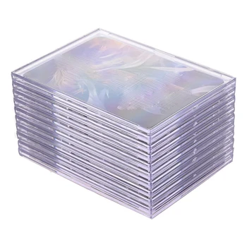 Kártyák Hüvelyek Felültöltők 10 kemény műanyag kártyavédő átlátszó kártyatégla + 2 vitrinállvány
