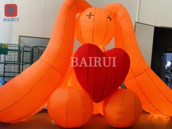 Közép-őszi fesztivál felfújható nyúl felfújható modell Luminous Love Big Rabbit Jade Rabbit kabalája kereskedelmi ingatlan jelenet