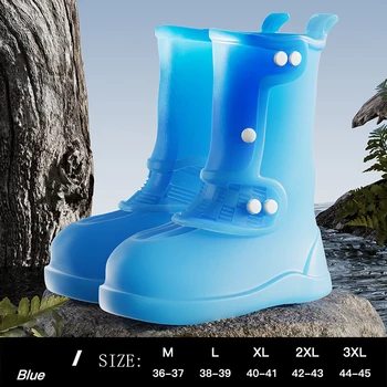 Középcsöves magas csöves felnőtt vízálló esőcipő-fedél Unisex kopásálló könnyű, hordozható vízálló, csúszásmentes cipővédő