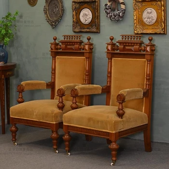 Középkori szabadidős szék Nyugati antik fotel villa faragott szék Európai reneszánsz stílusú szék