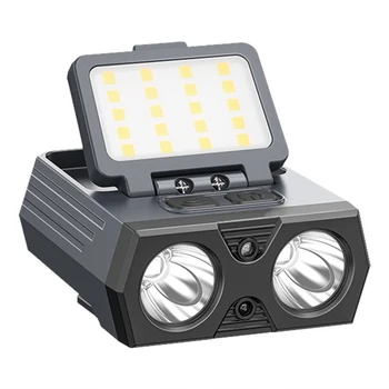 Kültéri LED kalaplámpa 6 világítási mód 0-90 fokban állítható zseblámpa Újratölthető lámpák futáshoz Kemping, kerékpározás, horgászat