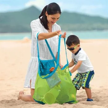 Kültéri strandhálós táska Gyerekek homokkal eldobható hordozható gyerekek Strandjátékok Ruhatáskák Játéktároló Napozó rendszerező táska