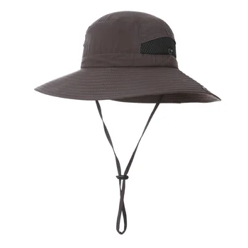 Kültéri UV elleni cowboy napsapka egyszínű Stlylish kalap húzózsinóros kialakítással futáshoz, túrázáshoz, hegymászáshoz