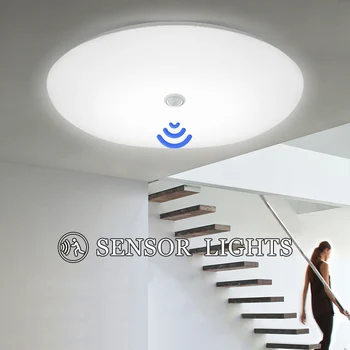 LED mennyezeti lámpák Intelligens PIR érzékelő 48W 24W LED panel lámpatestek Beltéri folyosó Folyosó mozgásérzékelő Éjszakai fények 110V220V